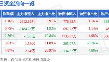 股票行情快报:高德红外(002414)9月25日主力资金净买入2612.12万元